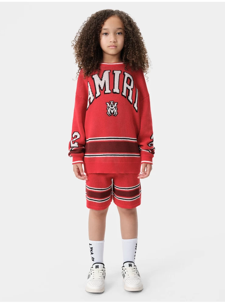 Amiri KIDS - KIDS' AMIRI 22 STRIPE CREW - Red