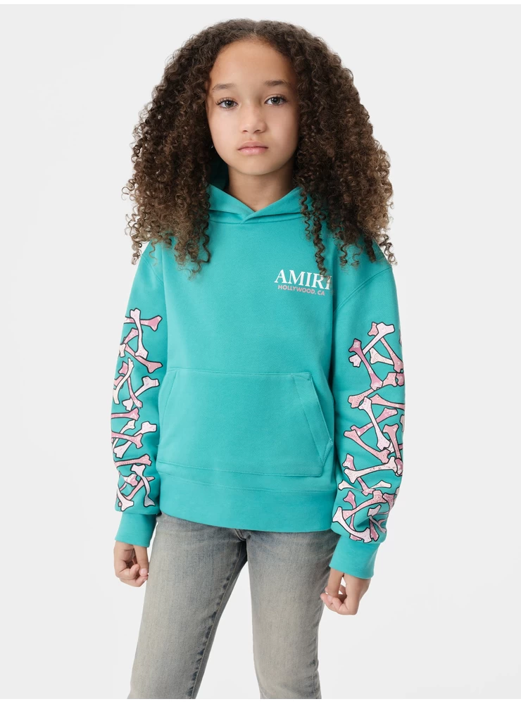 Amiri KIDS - KIDS' BANDANA BONES STACKED HOODIE - Sea Blue