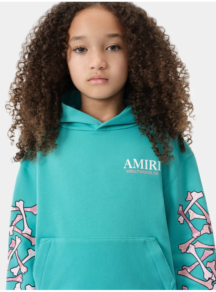 Amiri KIDS - KIDS' BANDANA BONES STACKED HOODIE - Sea Blue