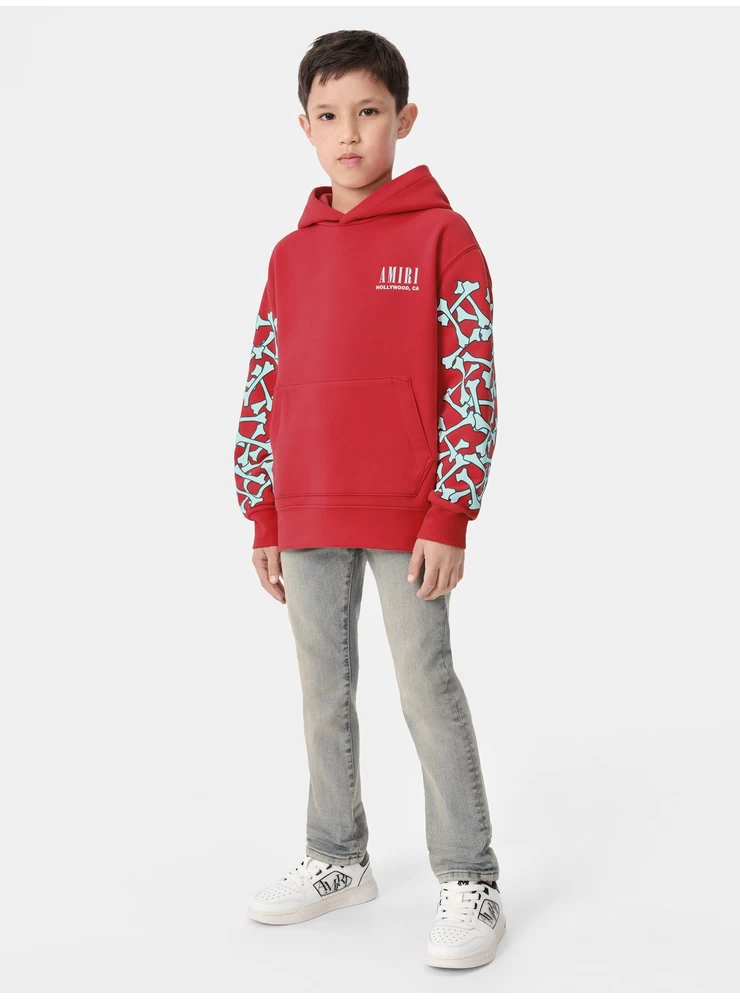 Amiri Kids - Kids' Bones Hoodie - Punane