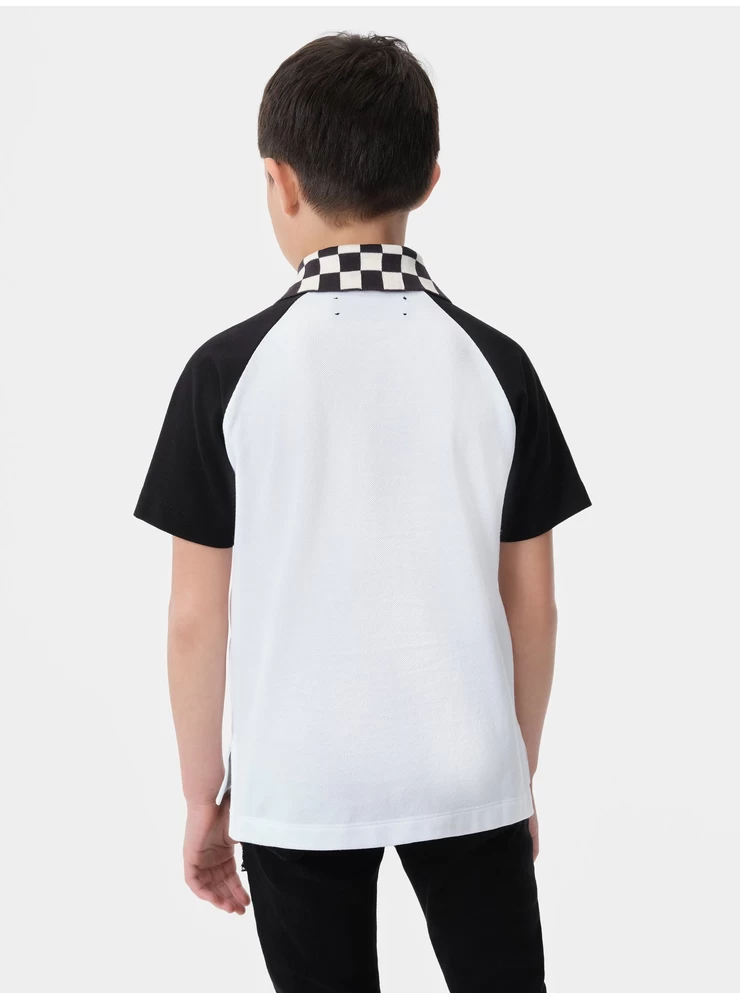 Amiri KIDS - KIDS' MA CHECKERED 22 POLO - White Black