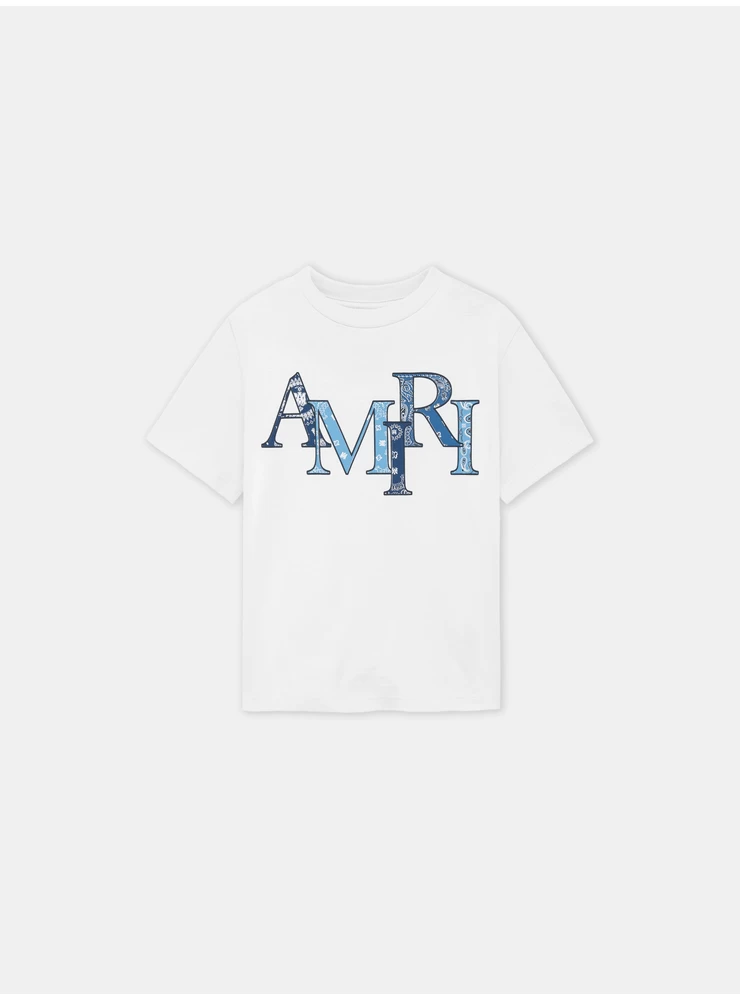 Amiri KIDS - KIDS' AMIRI BANDANA STAGGERED TEE - White