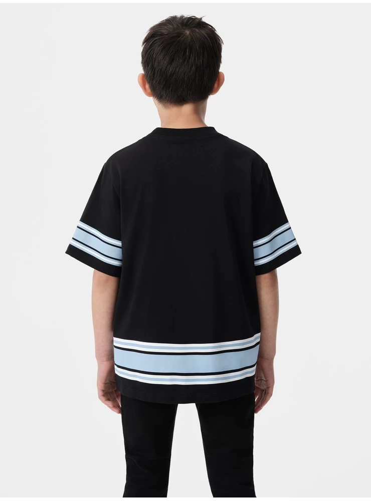 Amiri Kids - Camiseta A Rayas Amiri Para Niños - Negro