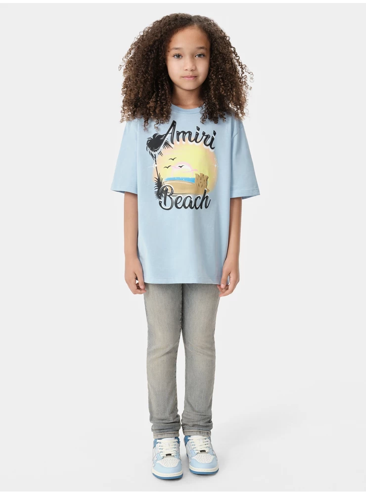 Amiri KIDS - KIDS' MA SANDCASTLE TEE - Cerulean