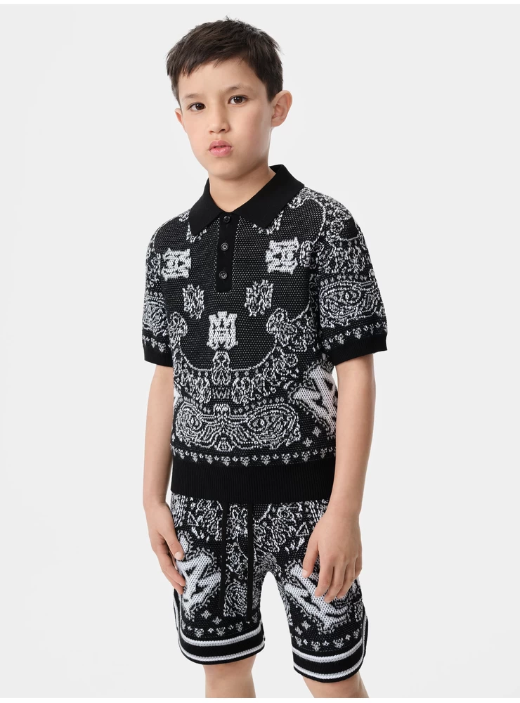 Amiri KIDS - KIDS' BANDANA POLO - Black