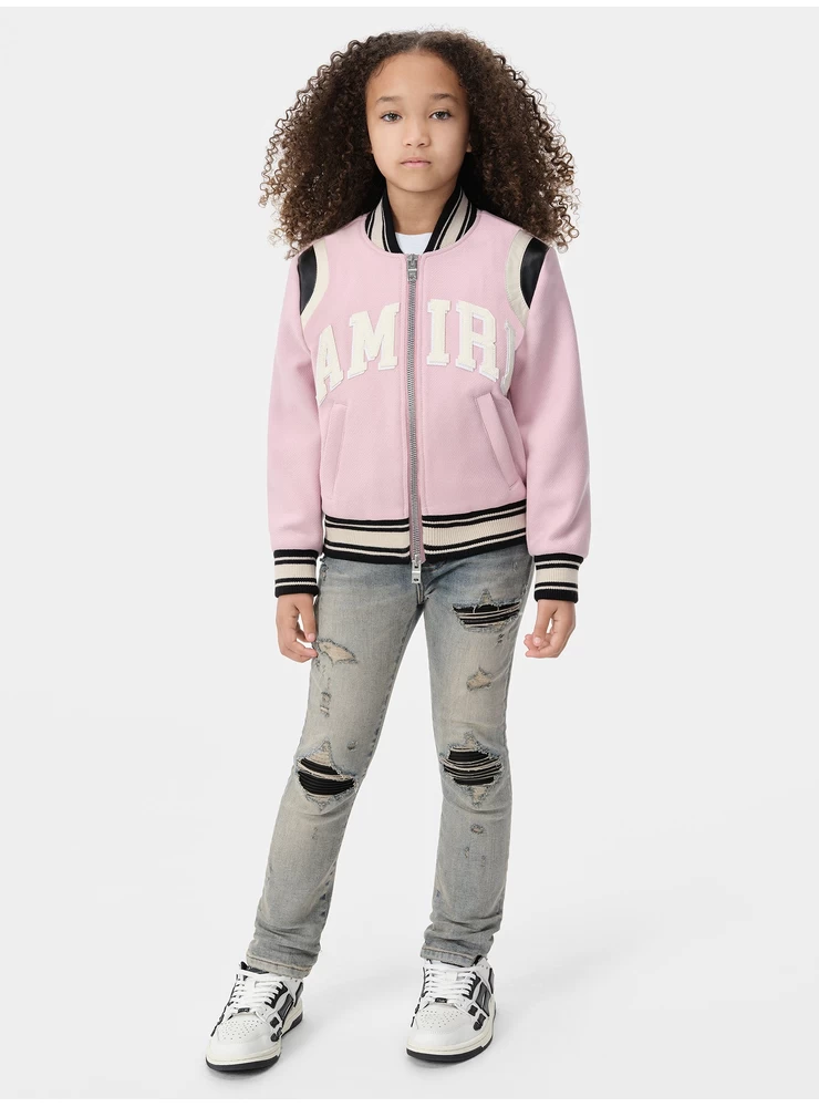 Amiri Kids - Bomber Colegial Amiri Para Niños - Rosa Flamenco