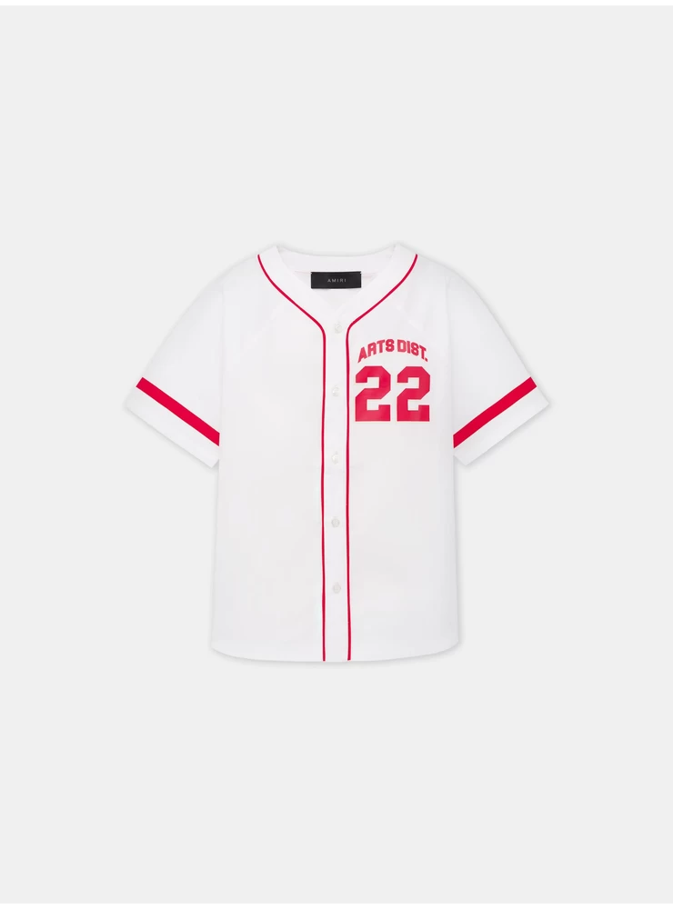 Amiri KIDS - KIDS' AMIRI 22 BASEBALL SHIRT - White