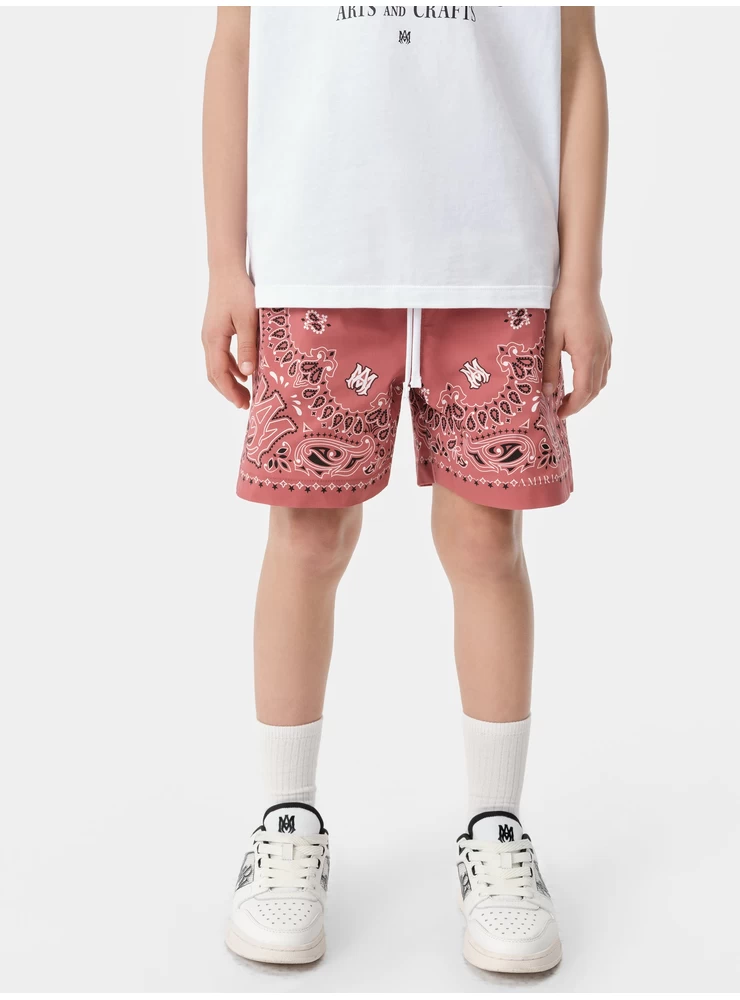 Amiri KIDS - KIDS' BANDANA SWIM TRUNK - Cranberry