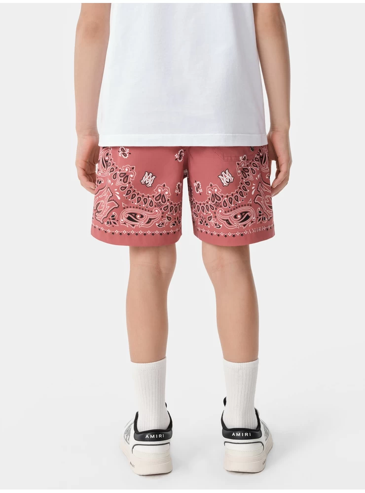 Amiri KIDS - KIDS' BANDANA SWIM TRUNK - Cranberry