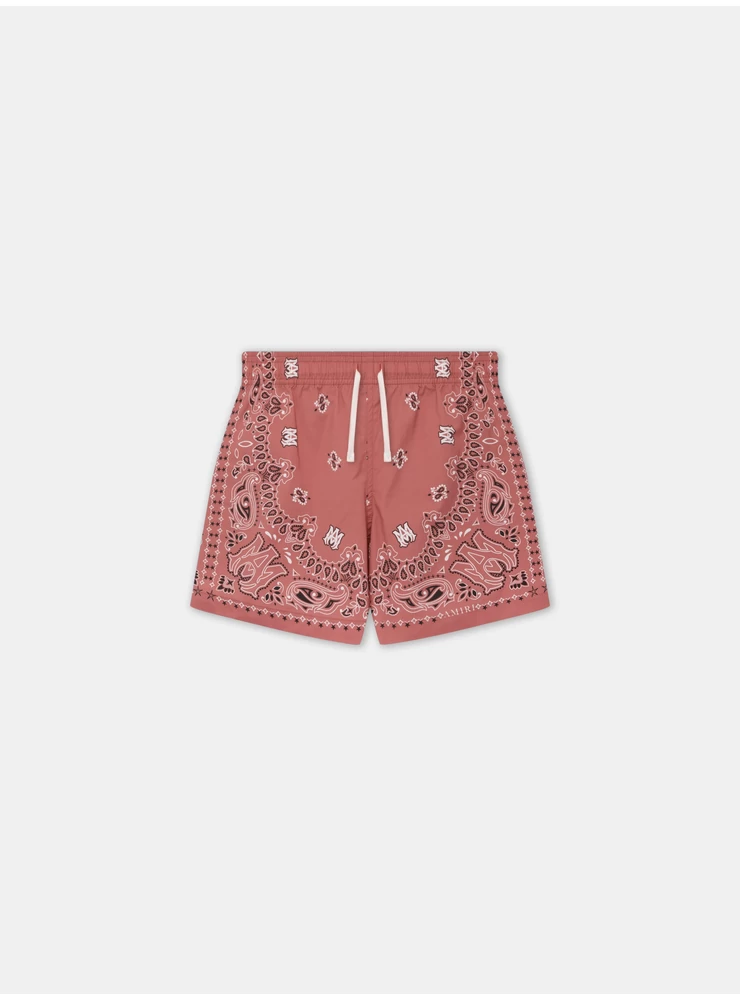 Amiri KIDS - KIDS' BANDANA SWIM TRUNK - Cranberry