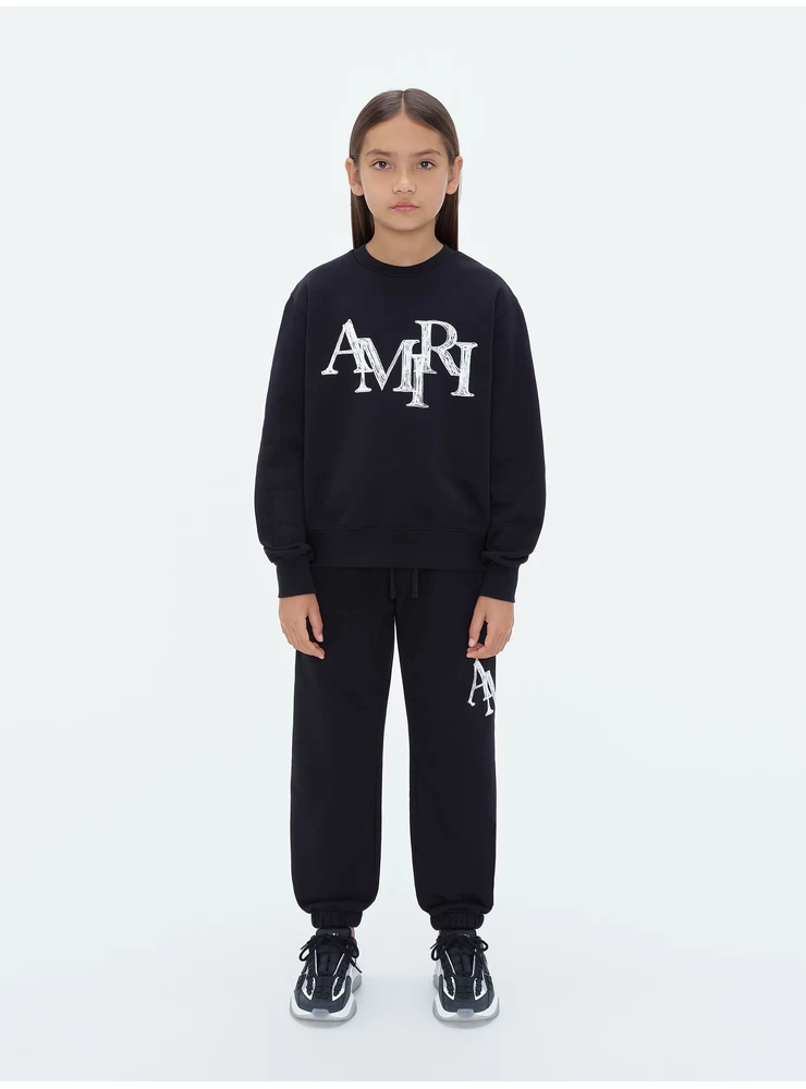 Amiri KIDS - AMIRI STAGGERED SCRIBBLE SWEATPANT - Black
