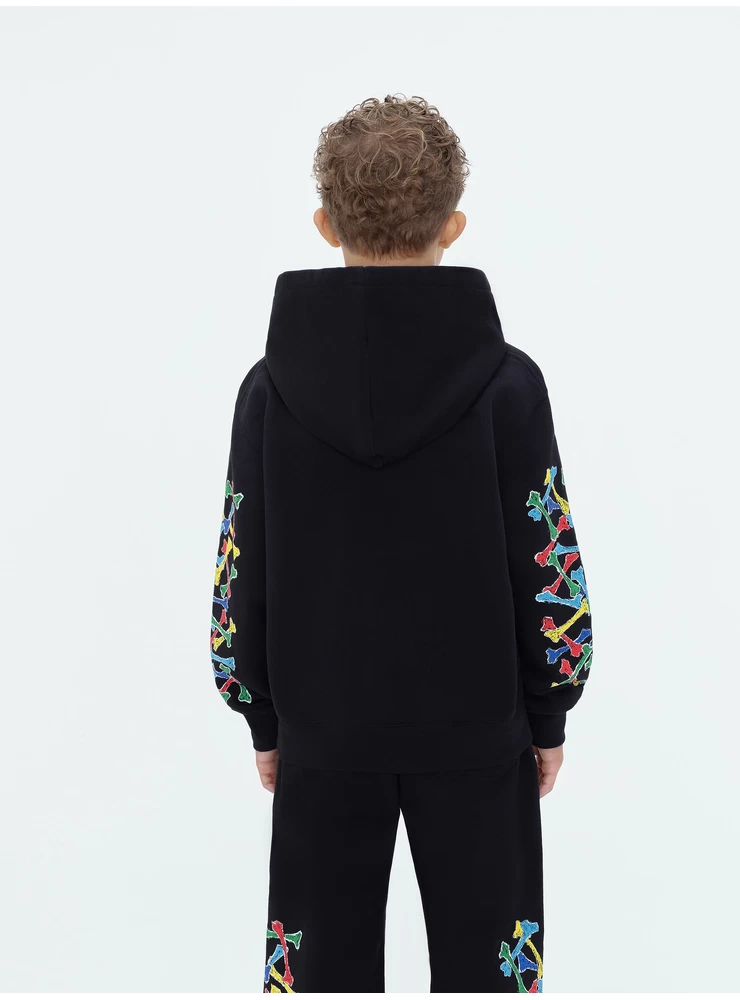 Amiri KIDS - Kids Amiri Bones Scribble Hoodie - Black