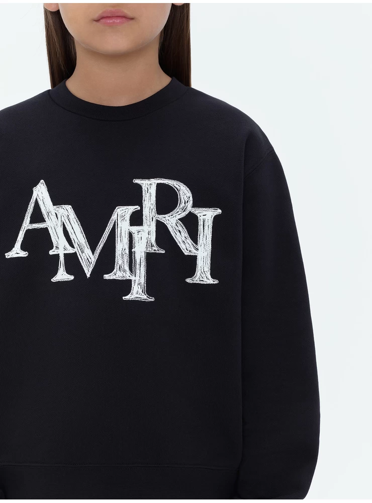 Amiri KIDS - AMIRI STAGGERED SCRIBBLE CREWNECK - Black