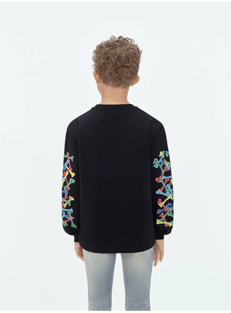 Amiri KIDS - AMIRI BONES SCRIBBLE LONG SLEEVE TEE - Black
