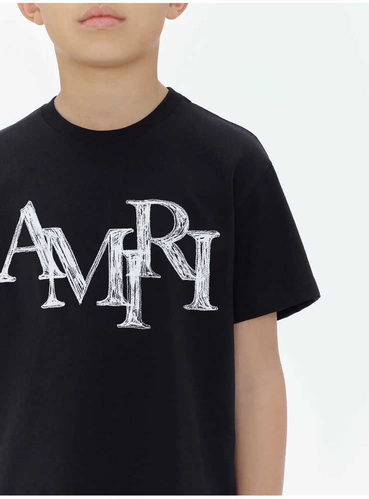 Amiri KIDS - AMIRI STAGGERED SCRIBBLE TEE - Black
