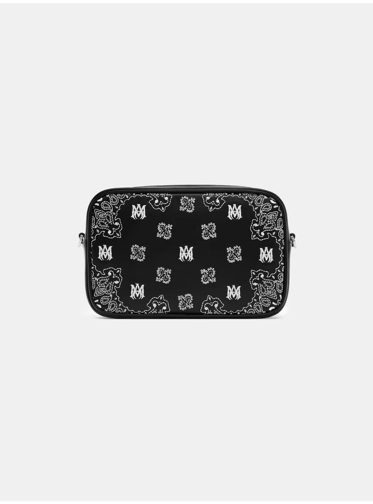 Amiri BANDANA EMBROIDERED CAMERA CASE - Black