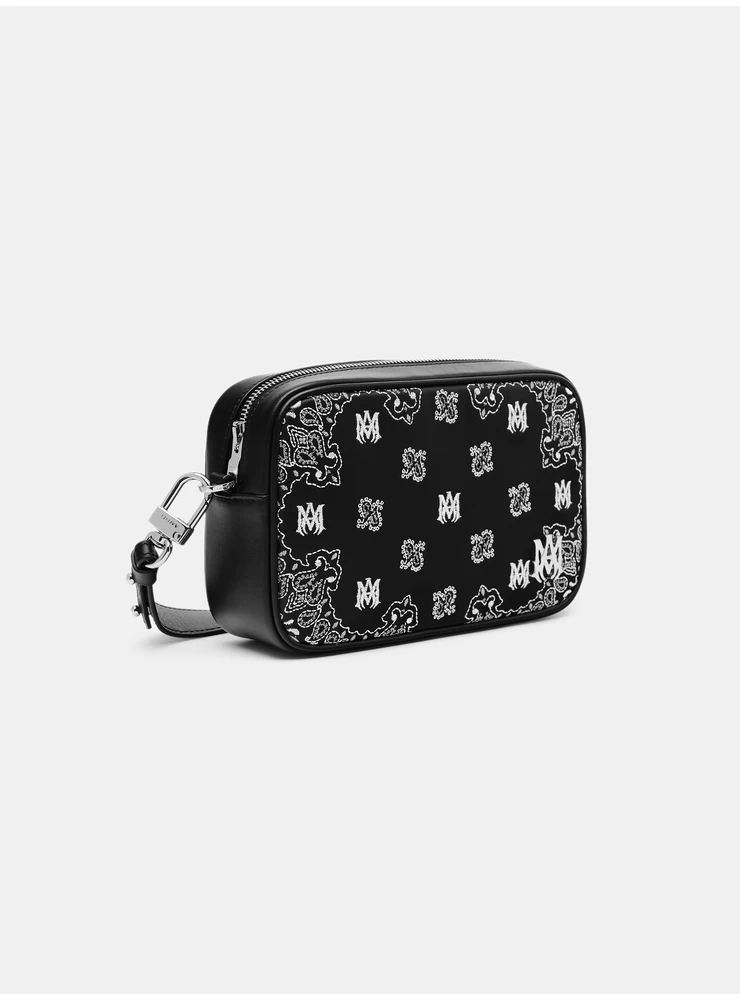 Amiri BANDANA EMBROIDERED CAMERA CASE - Black