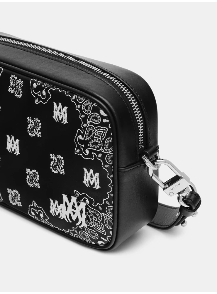 Amiri BANDANA EMBROIDERED CAMERA CASE - Black
