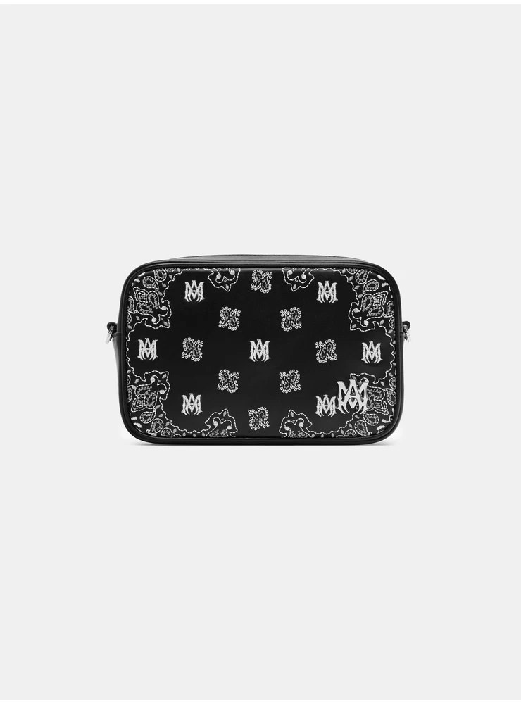 Amiri BANDANA EMBROIDERED CAMERA CASE - Black