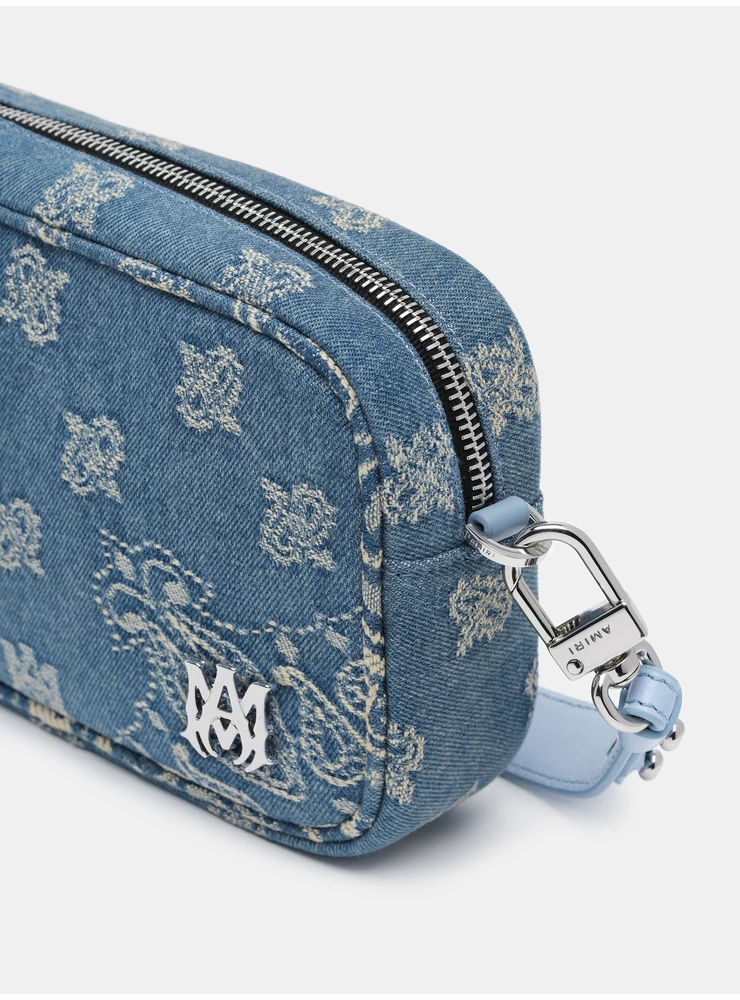 Amiri Ma Paisley-Jacquard-Kameratasche – Antik-Indigo