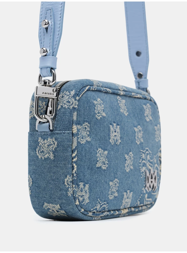 Amiri Ma Paisley-Jacquard-Kameratasche – Antik-Indigo