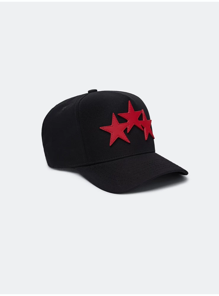 Amiri THREE STAR STAGGERED AMIRI FULL CANVAS HAT - Black Red