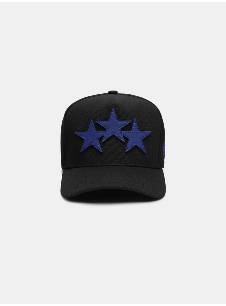 Amiri THREE STAR STAGGERED AMIRI FULL CANVAS HAT - Black Blue