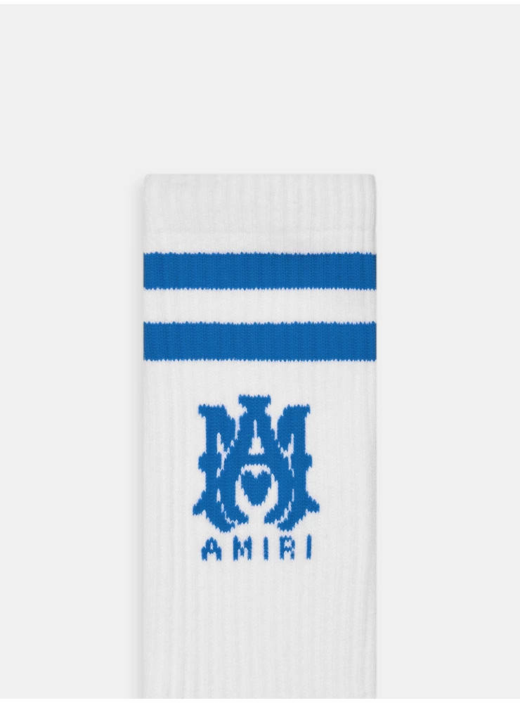 Kaos Kaki Amiri Ma Garis - Putih Biru