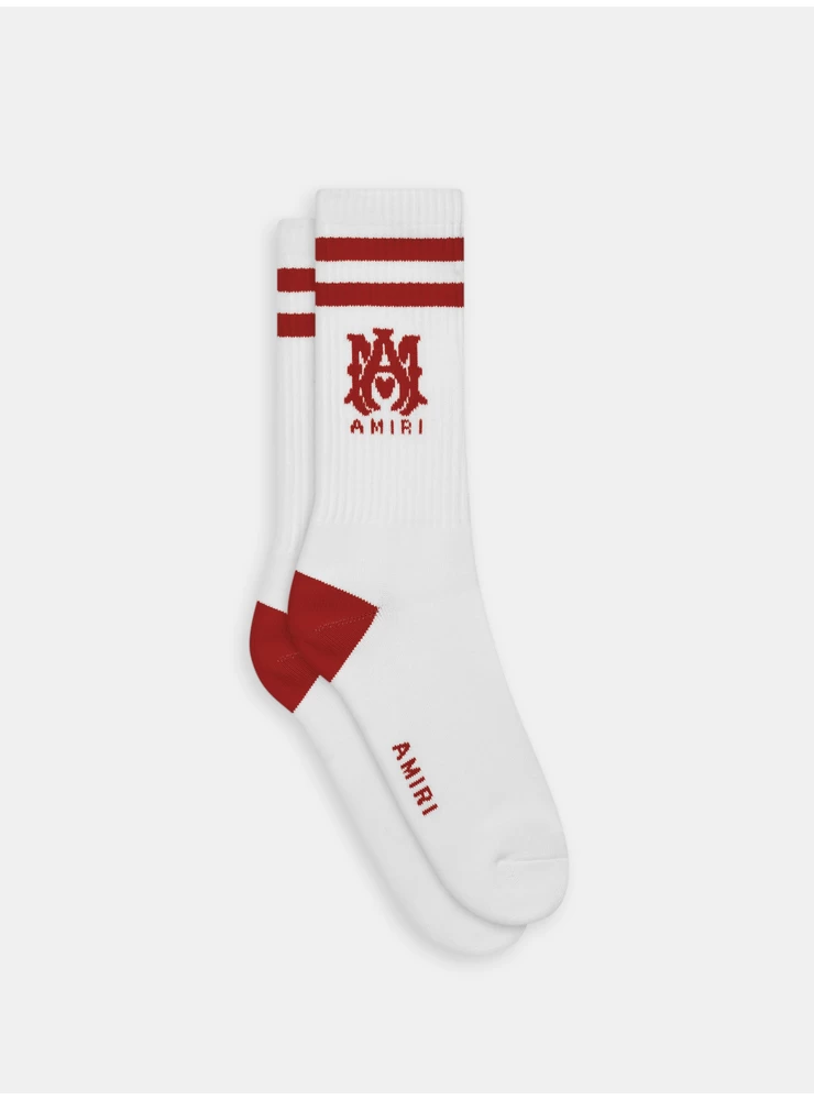 Amiri MA STRIPE SOCKS - White Sun Dried Tomato
