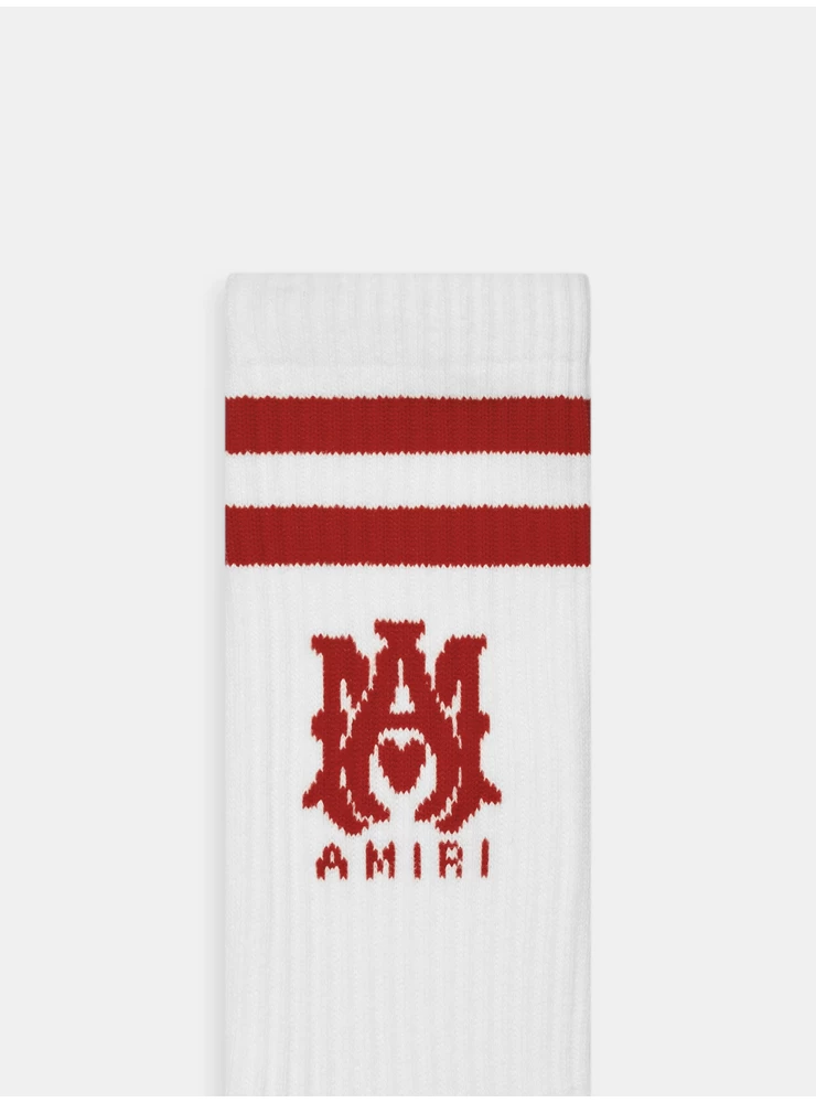 Amiri MA STRIPE SOCKS - White Sun Dried Tomato