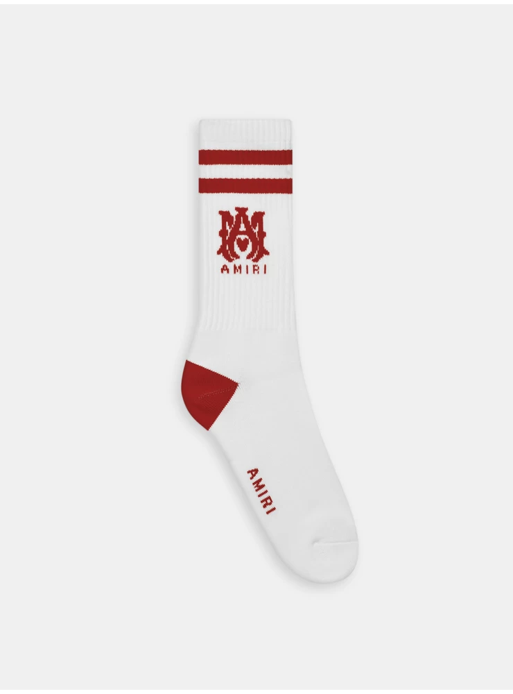 Amiri MA STRIPE SOCKS - White Sun Dried Tomato