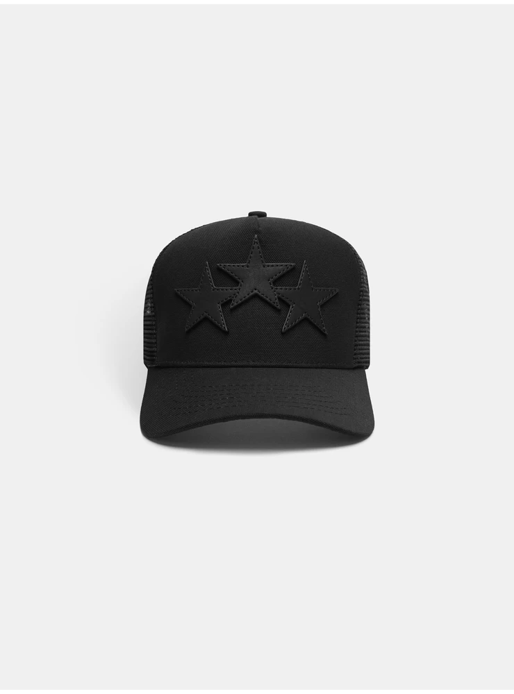 Amiri 3 STAR TRUCKER HAT - BLACK BLACK
