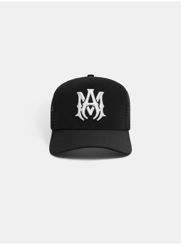 Amiri MA Logo Trucker Hat - Black/White