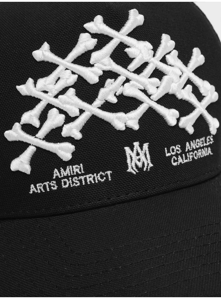 Amiri BONES STACKED TRUCKER HAT - Black