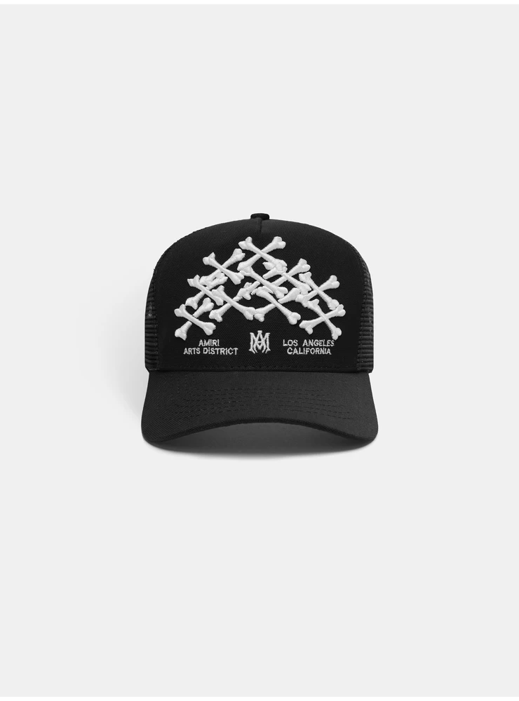 Amiri BONES STACKED TRUCKER HAT - Black