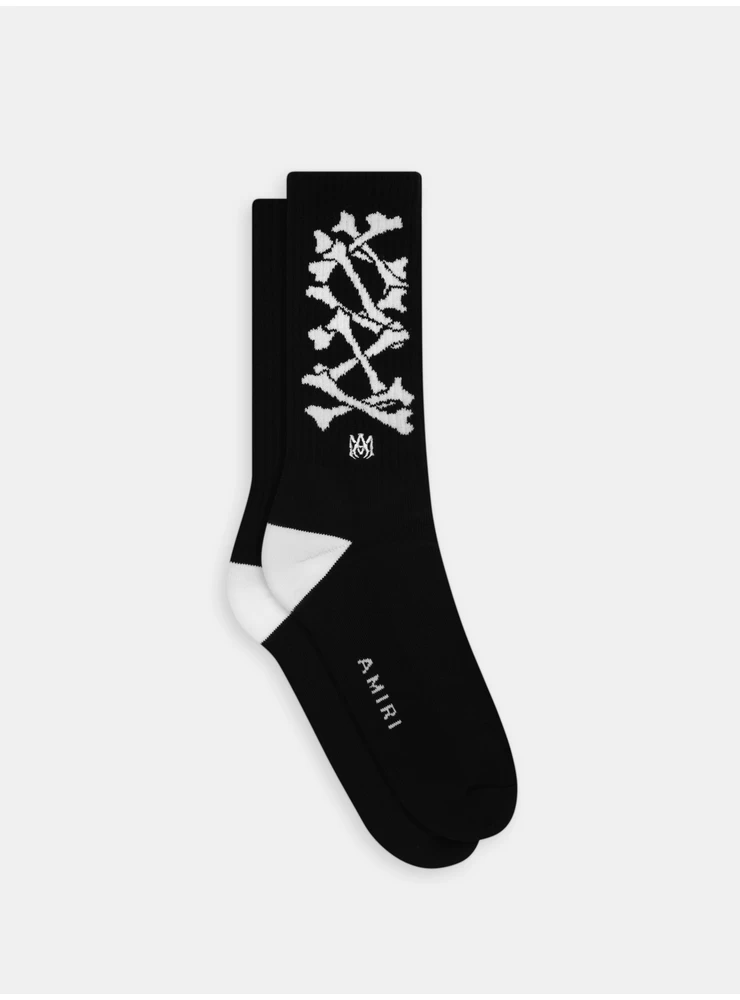 Amiri BONES STACKED SOCKS - Black White