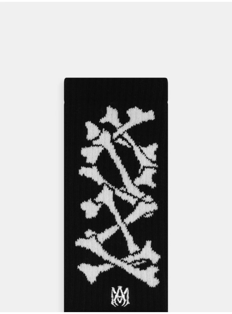 Amiri BONES STACKED SOCKS - Black White