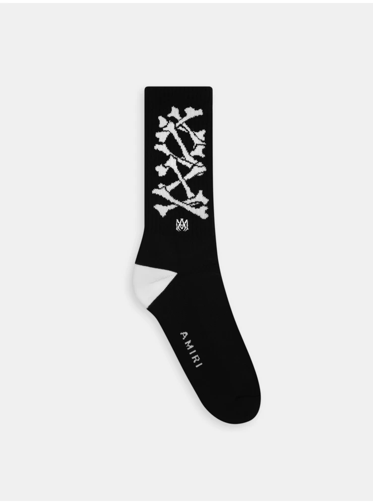 Amiri BONES STACKED SOCKS - Black White