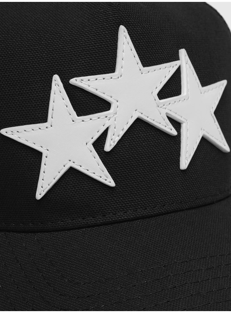 قبعة سائق الشاحنة أميري 3 نجوم - أسود/أبيض