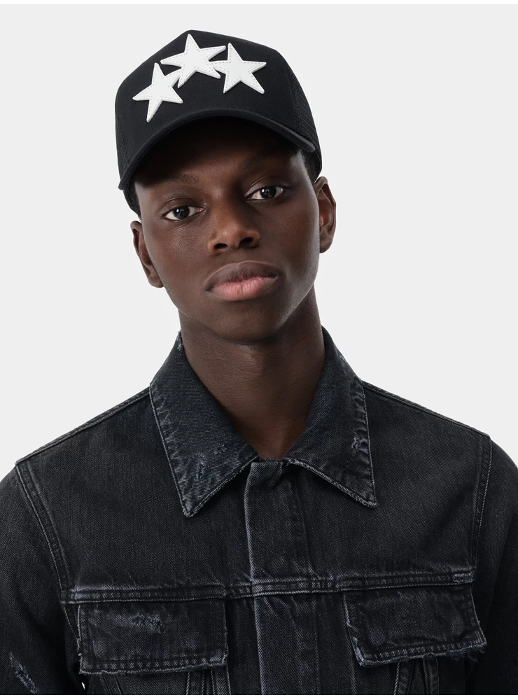 قبعة سائق الشاحنة أميري 3 نجوم - أسود/أبيض