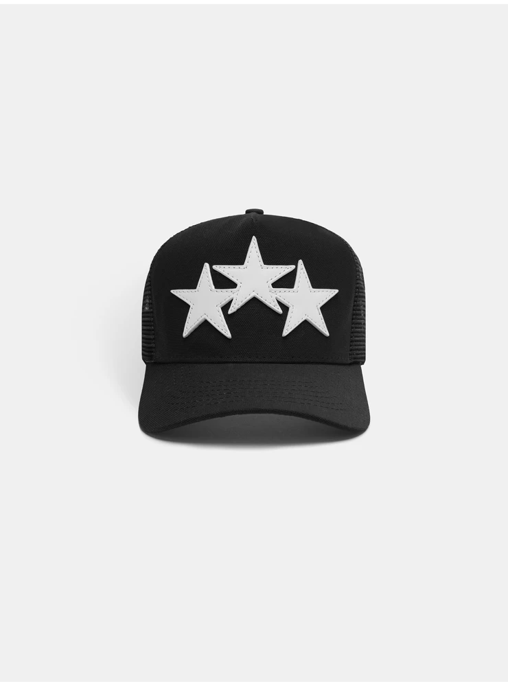 Amiri 3 Star Trucker Hat - Black/White