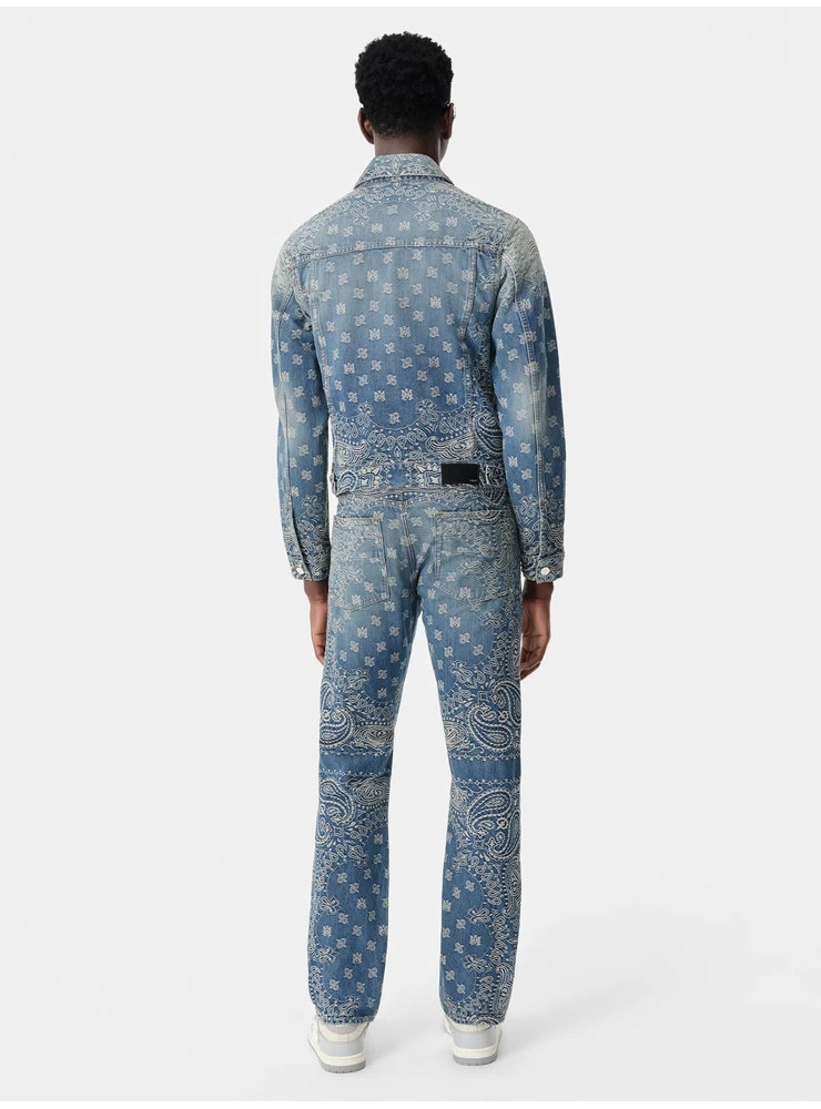 амири бандана жакард прави дънки - тъмно индиго