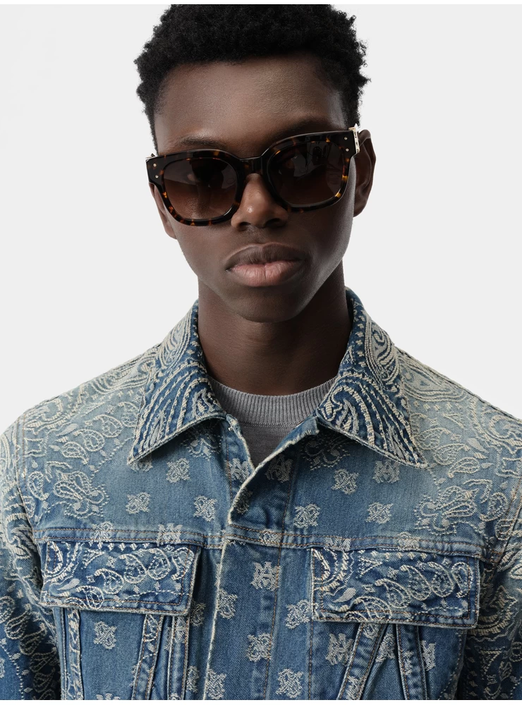 Amiri BANDANA JACQUARD MA TRUCKER JACKET - Dark Indigo
