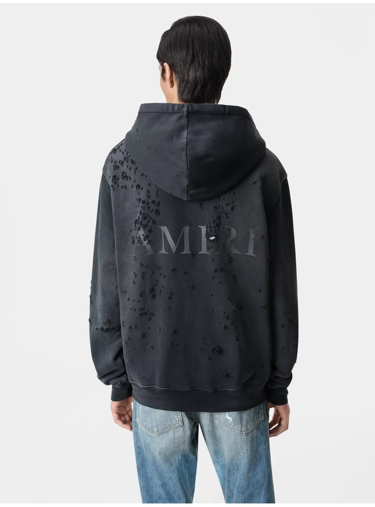 Amiri MA LOGO SHOTGUN ZIP HOODIE - Faded Black