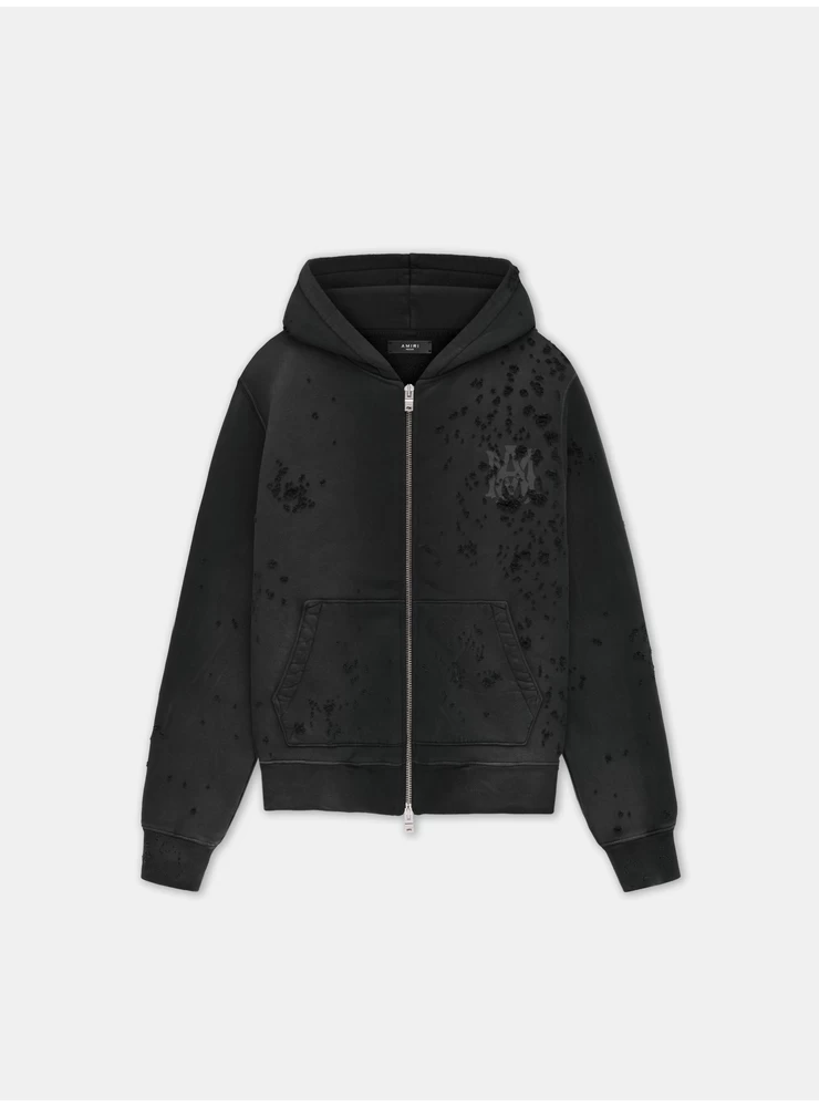 Amiri MA LOGO SHOTGUN ZIP HOODIE - Faded Black