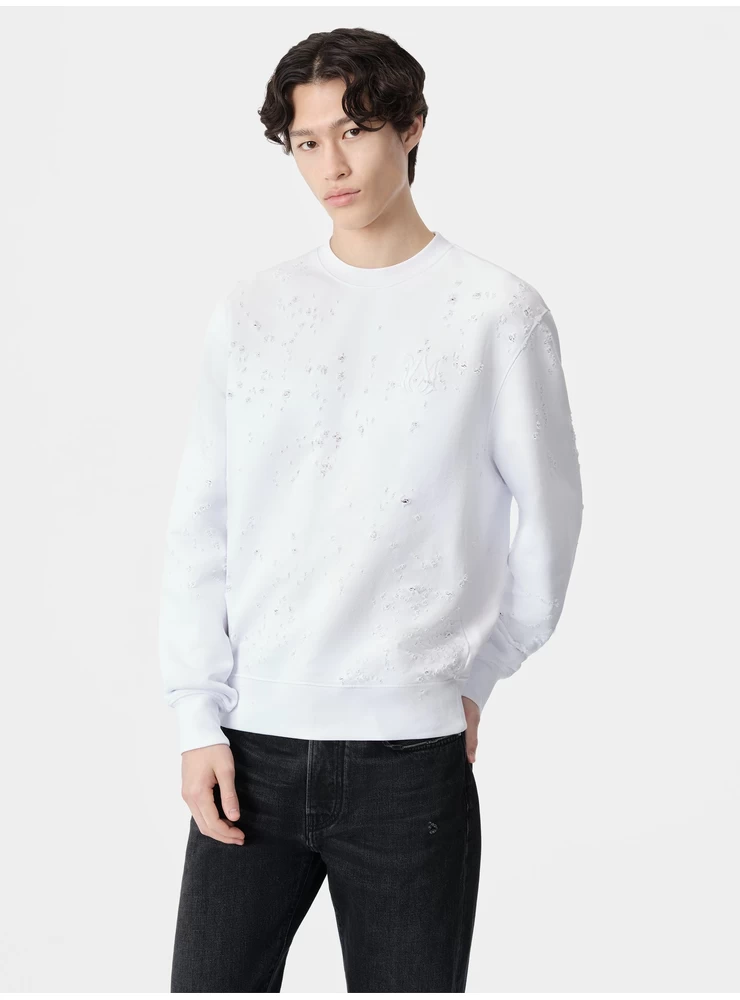 Amiri MA SHOTGUN EMBROIDERED CREW - White