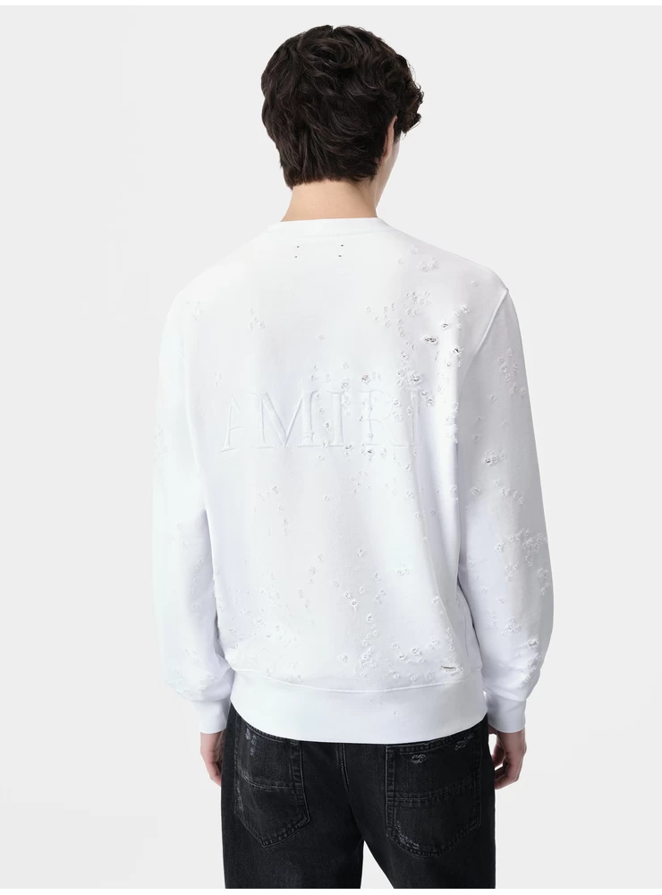 Amiri MA SHOTGUN EMBROIDERED CREW - White