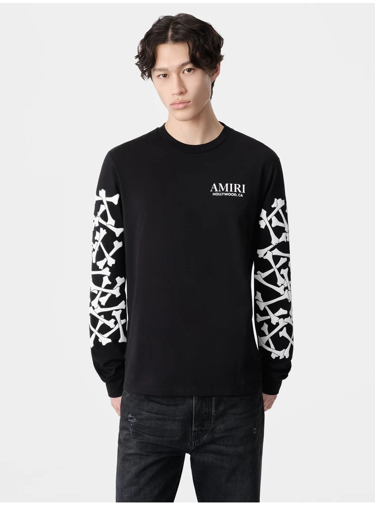Amiri BONES STACKED LONG SLEEVE TEE - Black