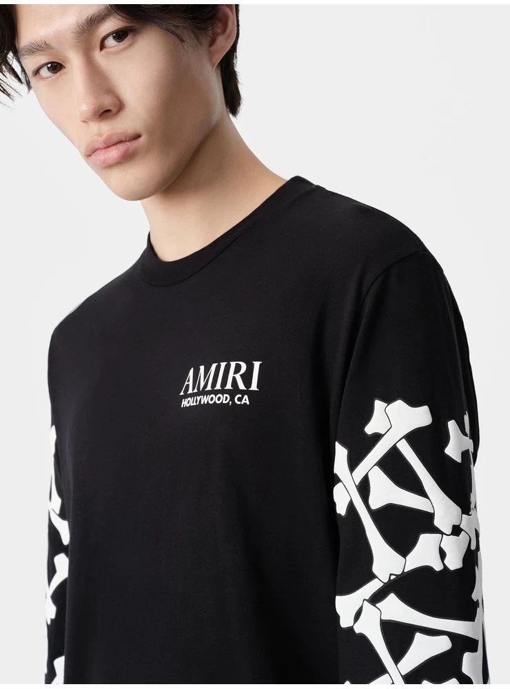 Amiri BONES STACKED LONG SLEEVE TEE - Black