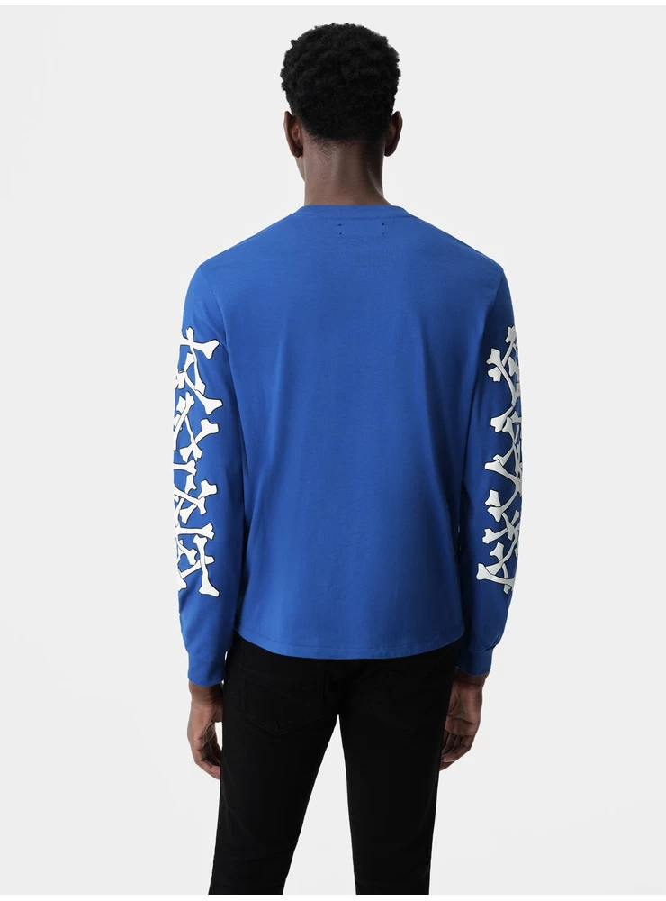 Amiri Bones Laotud Pikkade Varrukatega T-särk - Sinine